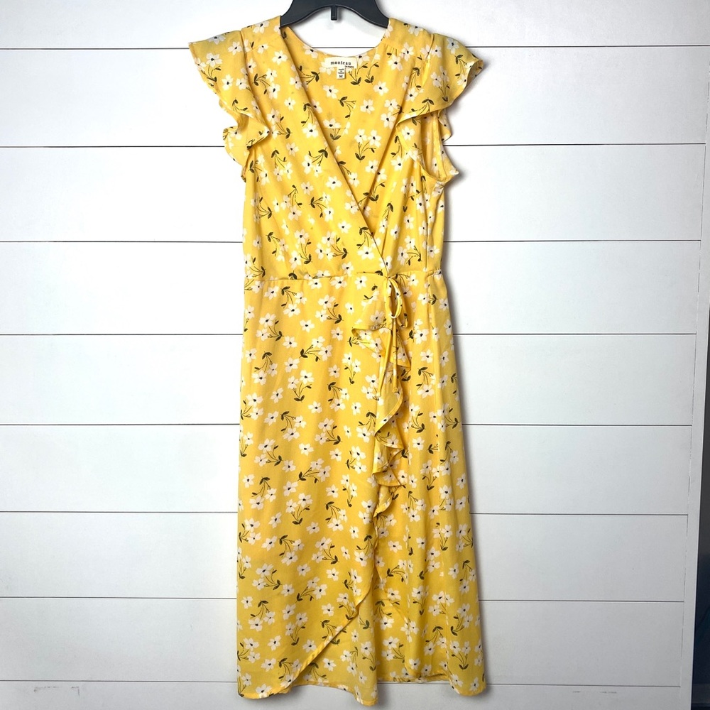 Yellow Midi Ruffle Dress